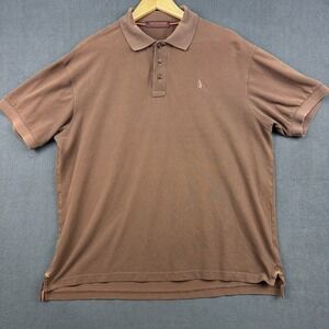 Tori Richard Honolulu Polo Shirt Mens XL Brown Embroidered Monkey Logo